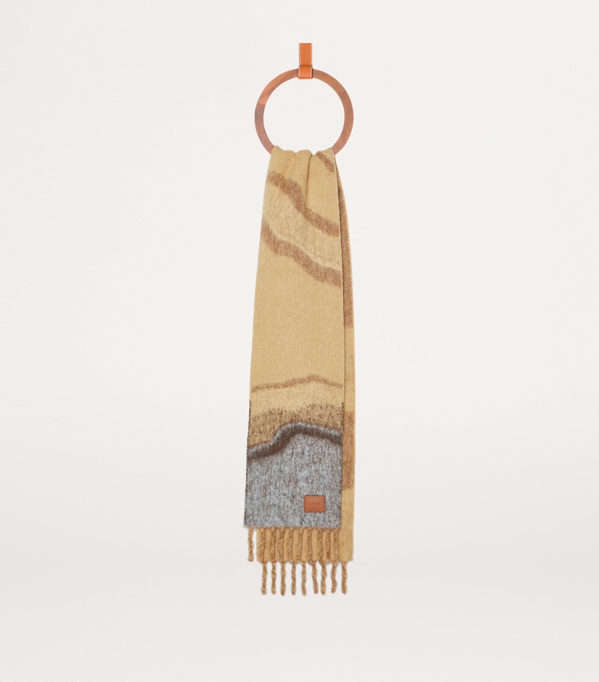 LOEWE Brown Alpaca-Blend Marble Scarf