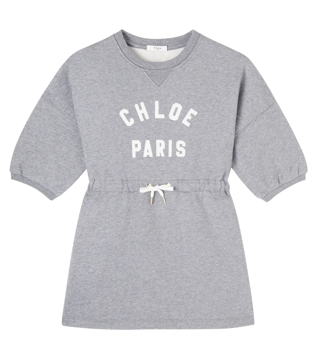 Chloé Kids - فستان من الصوف القطني بشعار الماركة