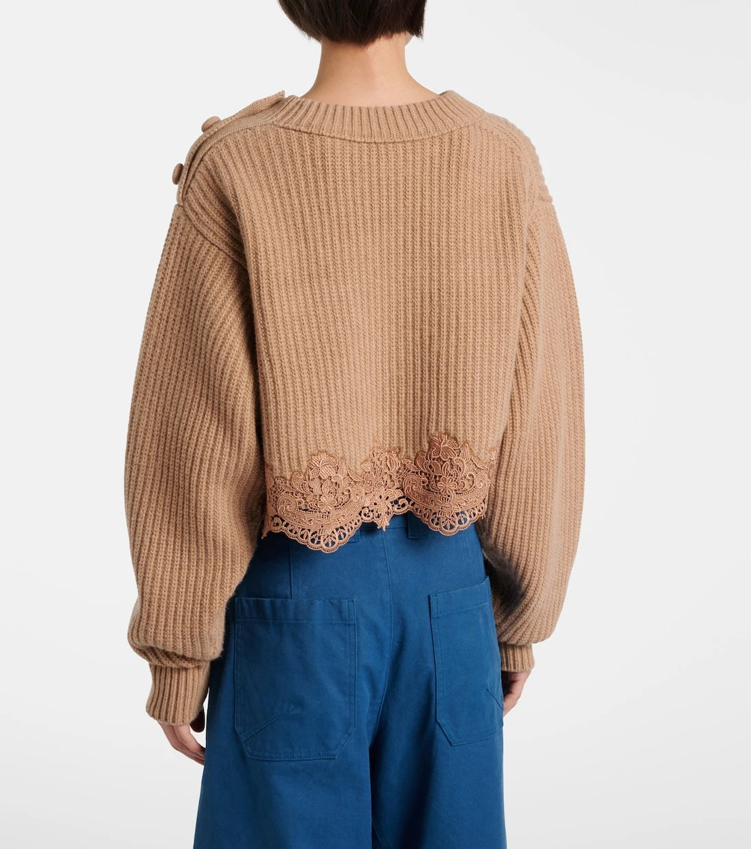 Chloé - Lace-trimmed wool and cashmere sweater