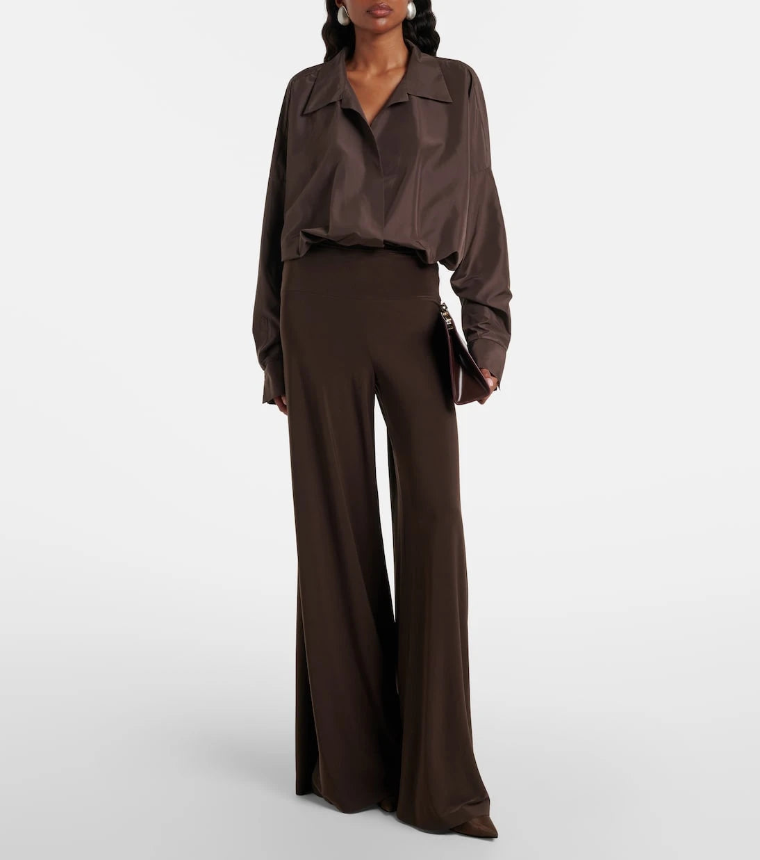 Norma Kamali - Oversized satin bodysuit