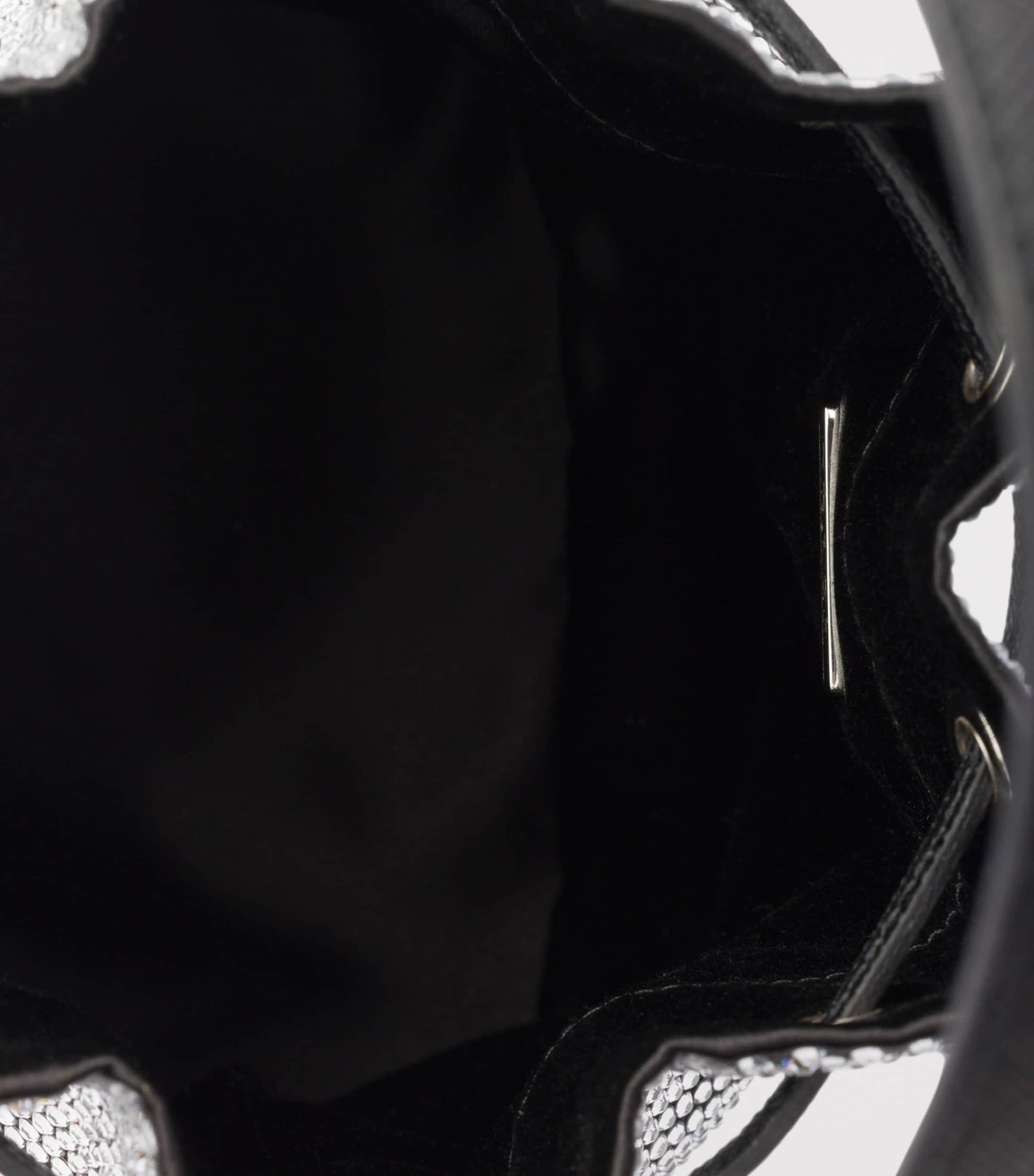 Prada Metallic Mini Crystal-Embellished Bucket Bag