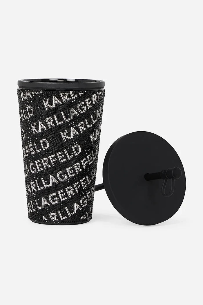 Karl Lagerfeld taşlı pipetli bardak