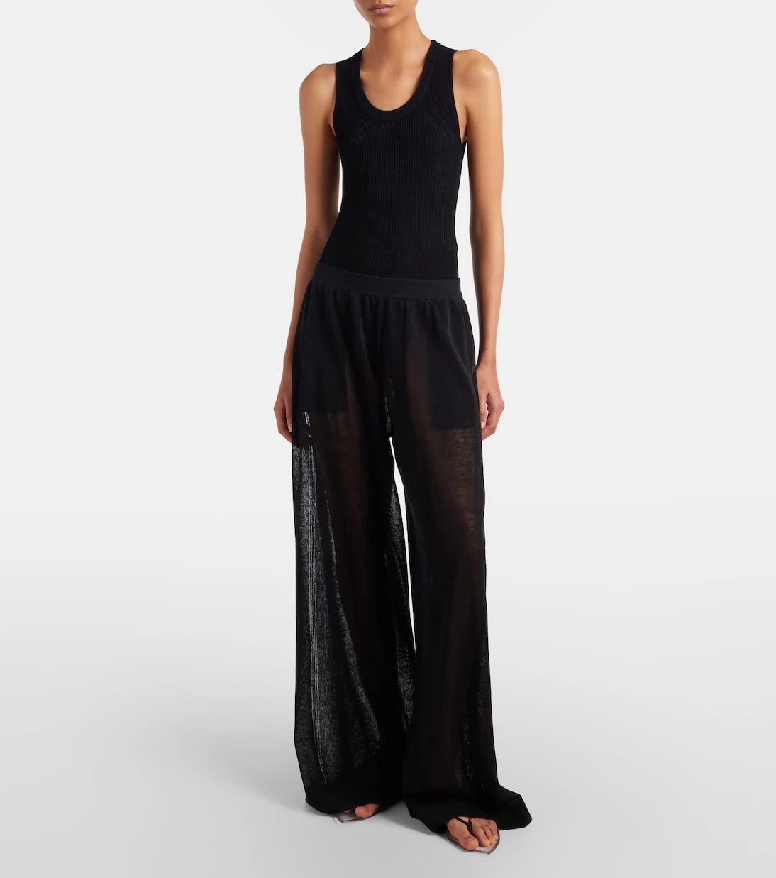 Alaïa - Invisible leather thong sandals