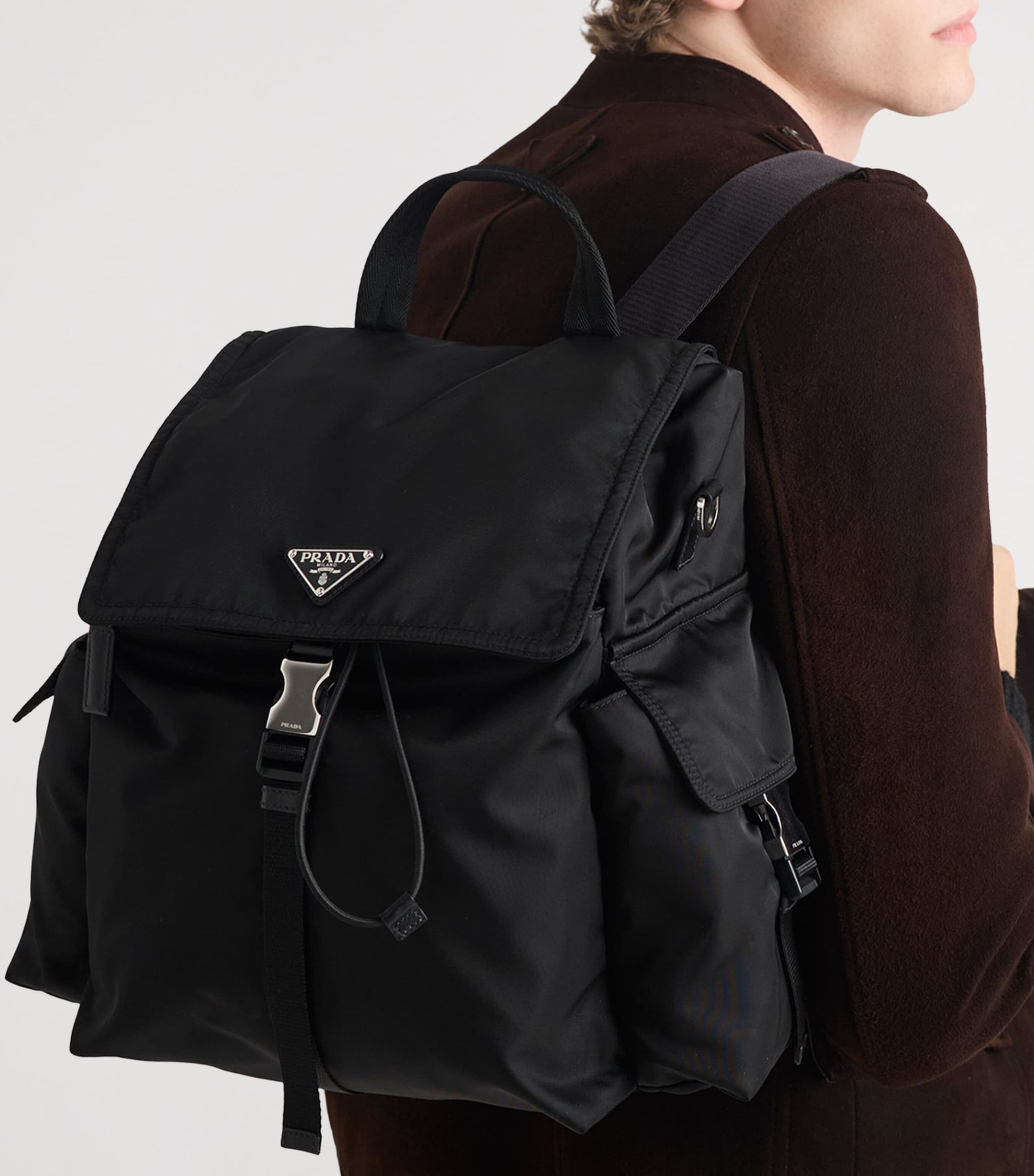 Re-Nylon and Leather Explore Backpack