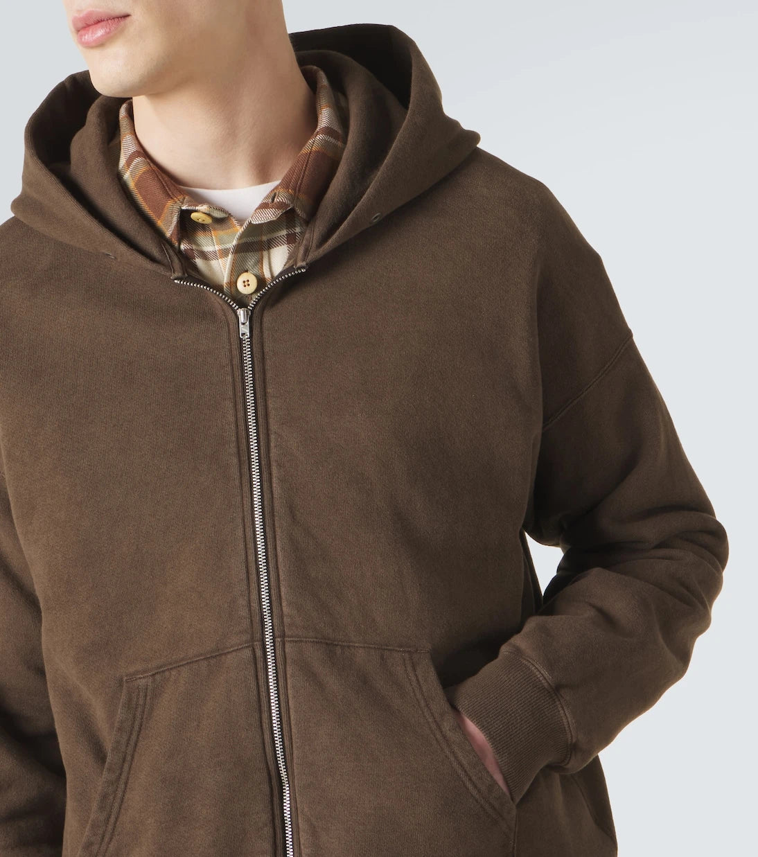 Visvim - سويت شيرت بغطاء رأس جامبو من قطن الجيرسيه