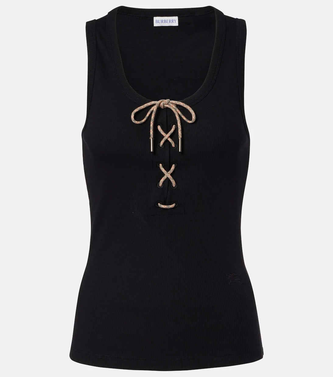Burberry - Ribbed-knit cotton-blend tank top