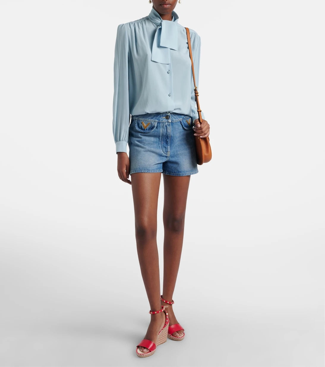 Valentino Garavani - Double Rockstud leather espadrille wedges