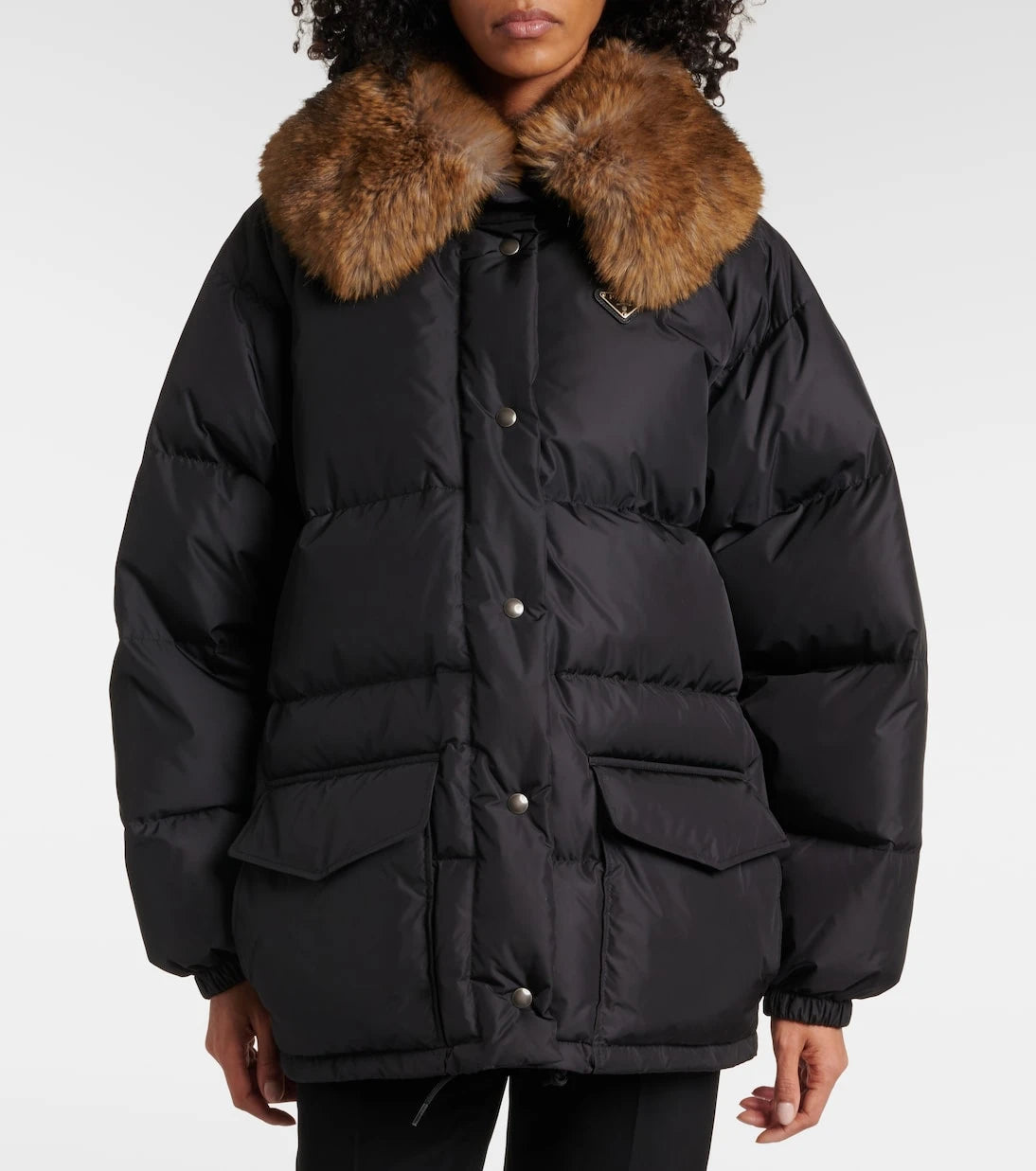 Prada - Faux fur-trimmed down jacket