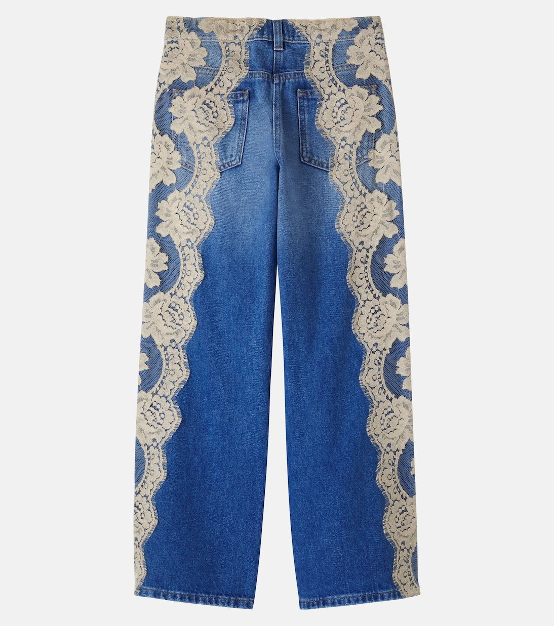 Dolce&Gabbana Kids - Lace-trimmed straight jeans