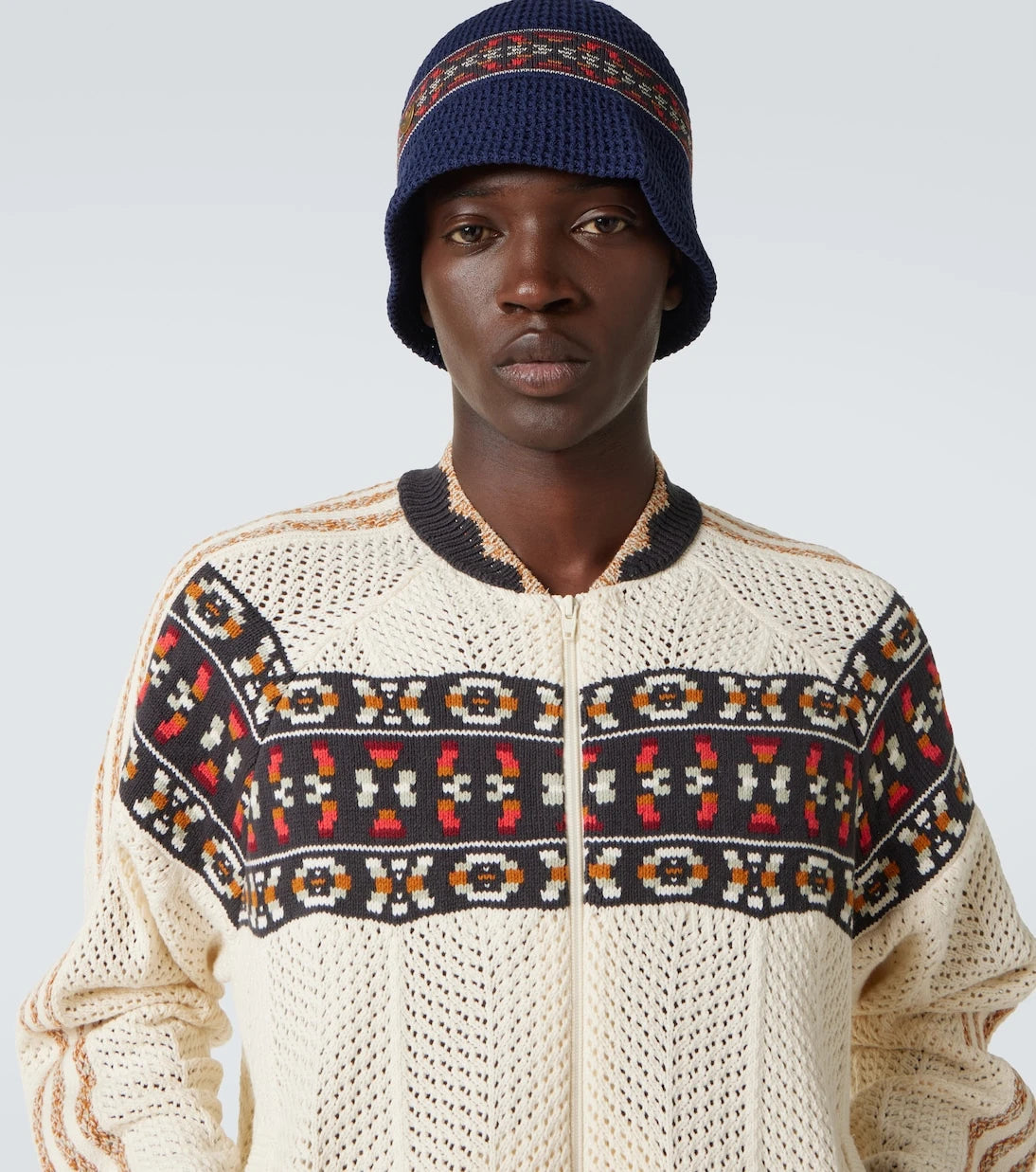 Adidas - x Clot embroidered crochet cotton bucket hat