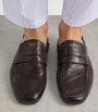 Antiqued Leather Shuffle Loafers