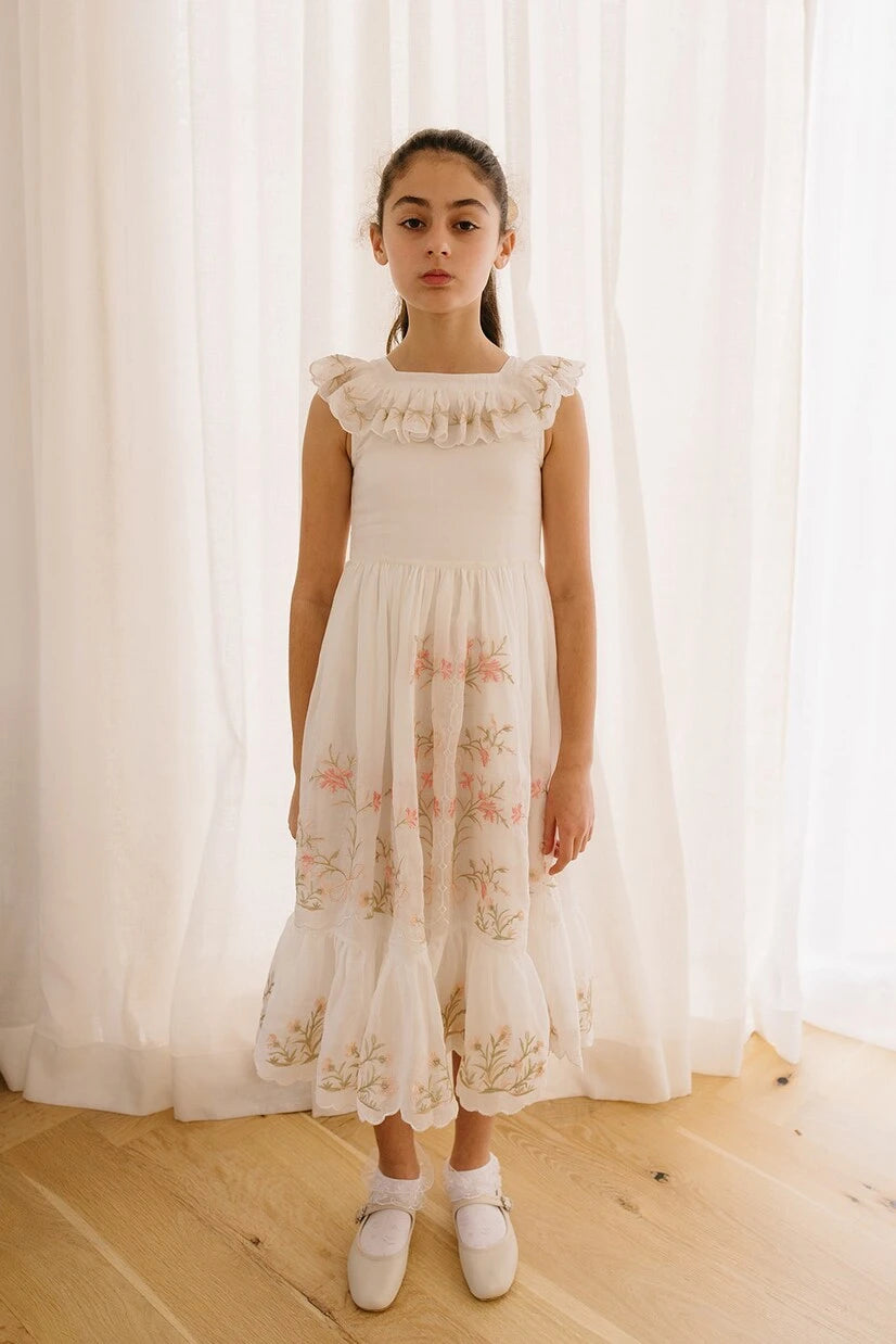 Petite Amalie - Embroidered linen dress
