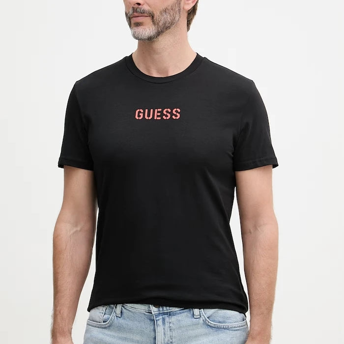 Guess erkek pamuklu elastanlı tişört EVAN