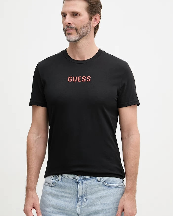 Guess erkek pamuklu elastanlı tişört EVAN