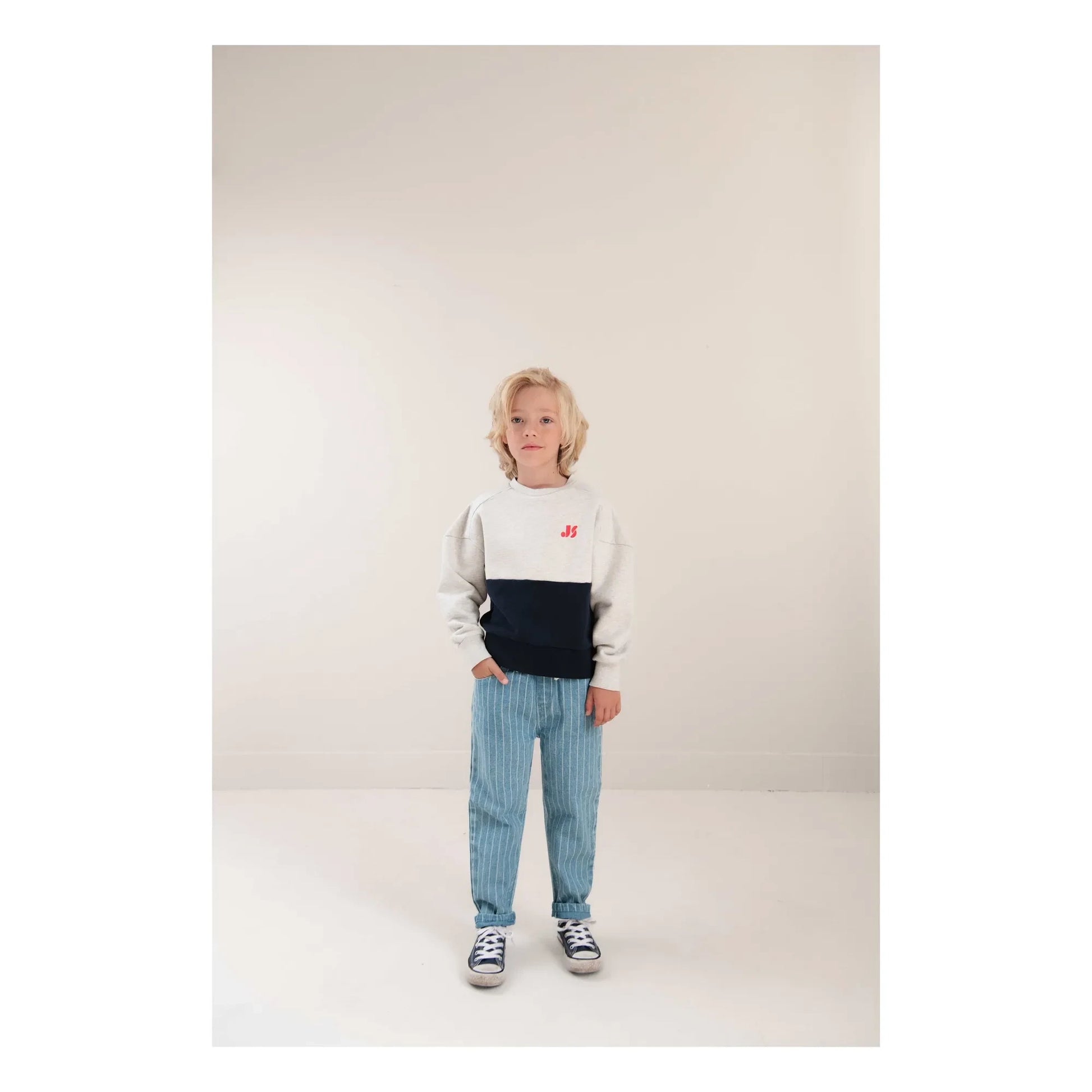 Jenest - Color Block organic cotton sweatshirt | Light grey