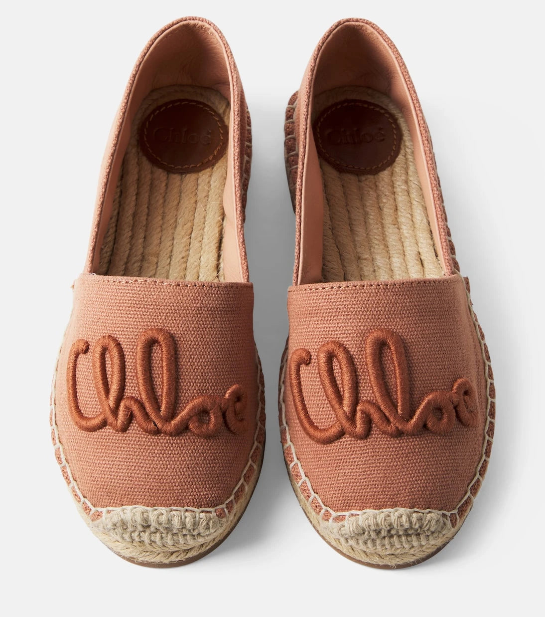 Chloé Kids - Logo leather-trimmed espadrilles