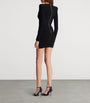 Balmain Black Knitted Button-Up Mini Dress