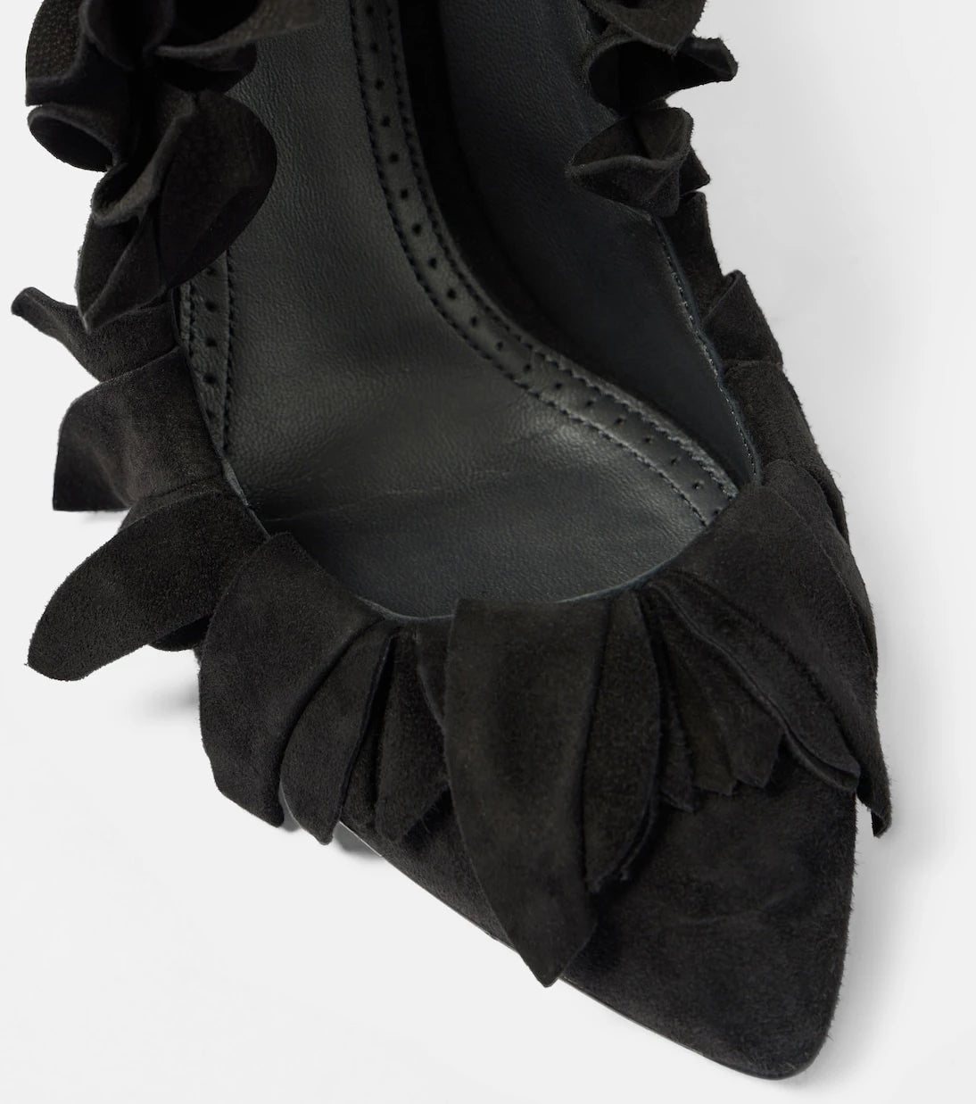 Alaïa - Petal ruffled suede pumps