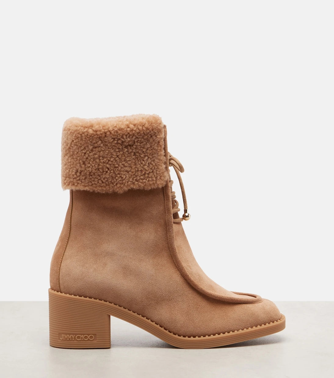 Jimmy Choo - Hali shearling-trimmed suede ankle boots