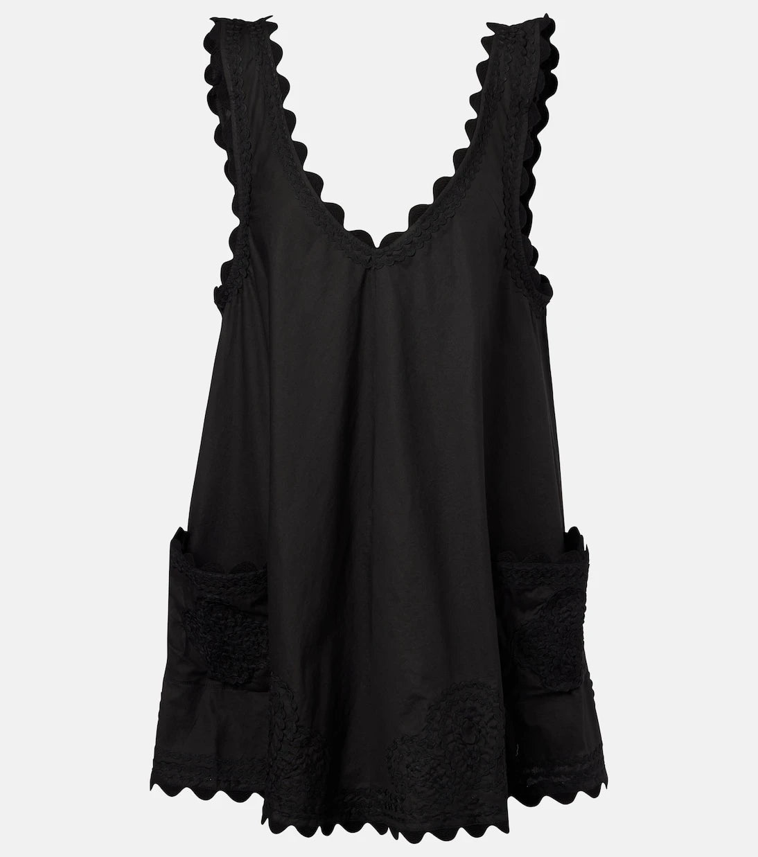 Juliet Dunn - Embroidered cotton poplin minidress