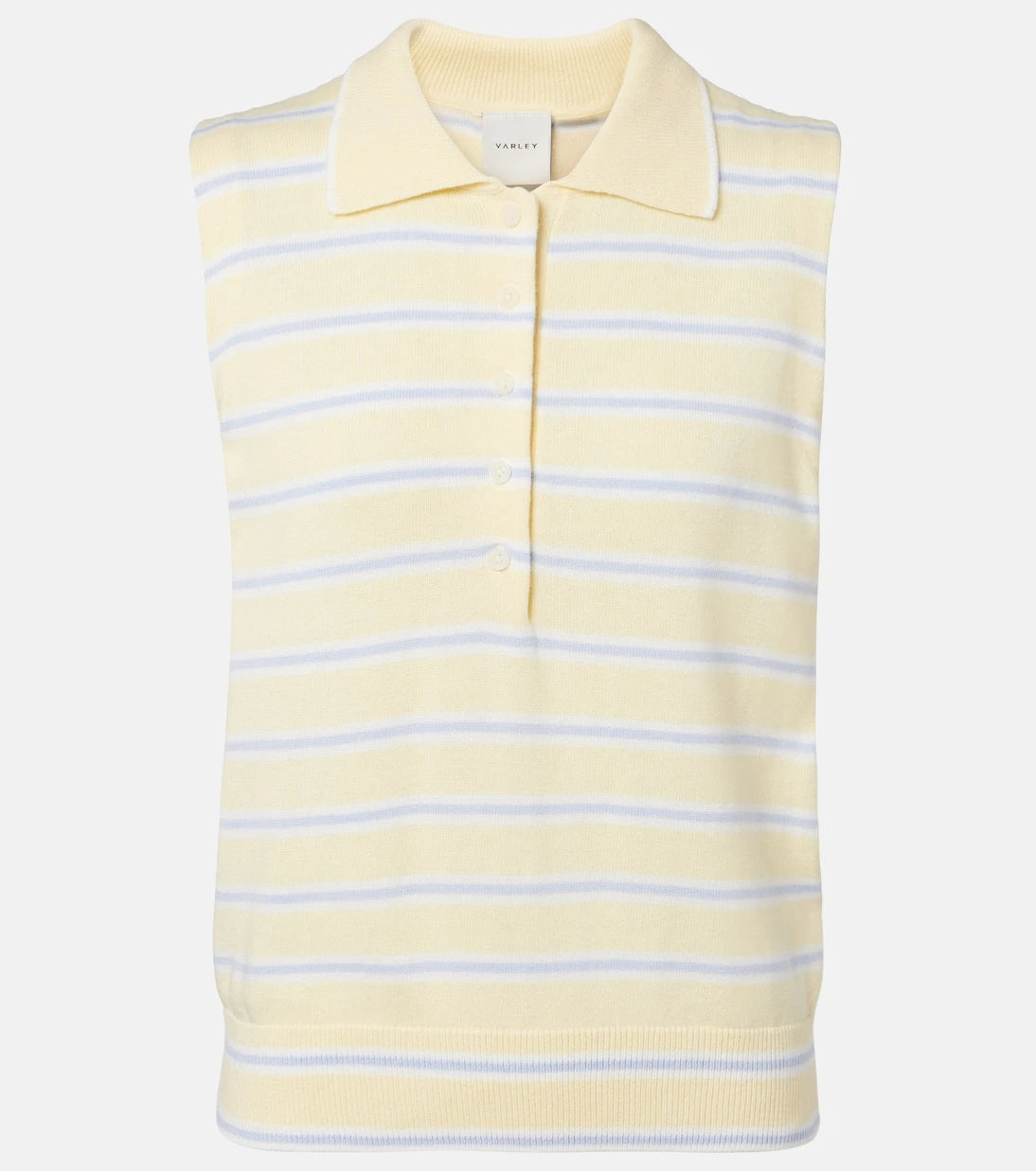 Varley - Rue striped cotton-blend polo shirt