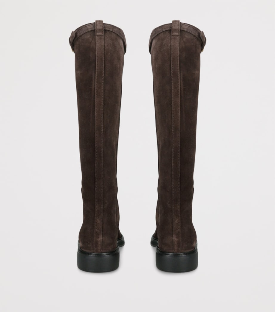 Tod's Brown Suede Knee-High Boots