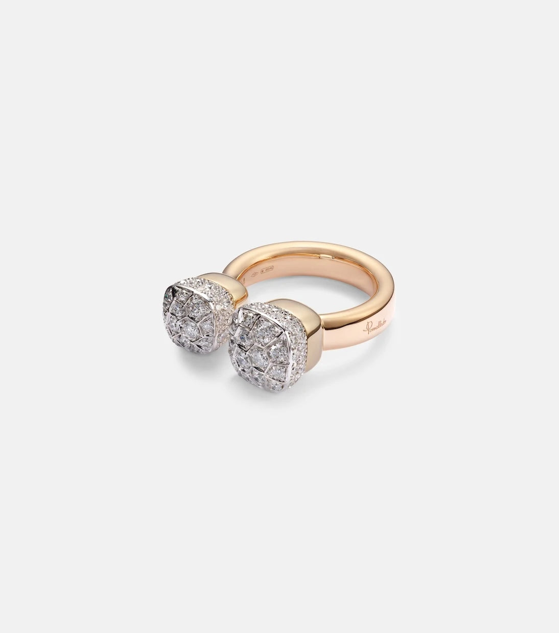 Pomellato - Nudo 18kt rose and white gold ring with diamonds