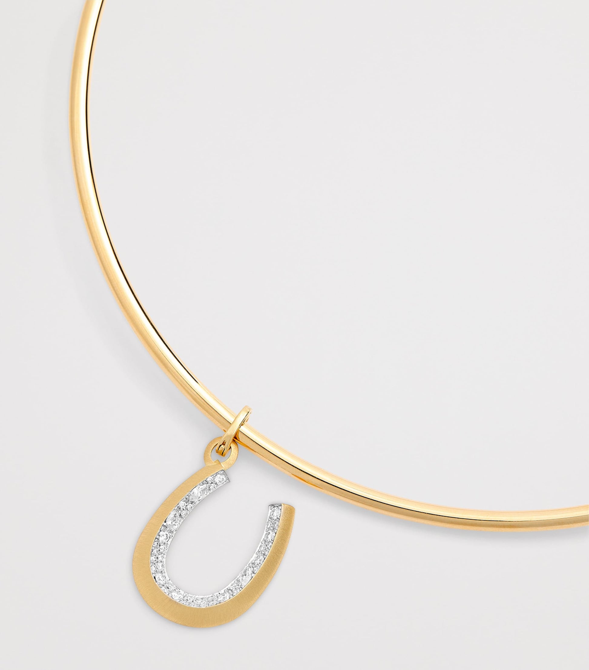 Jade Trau Yellow Gold and Diamond Horseshoe Charm