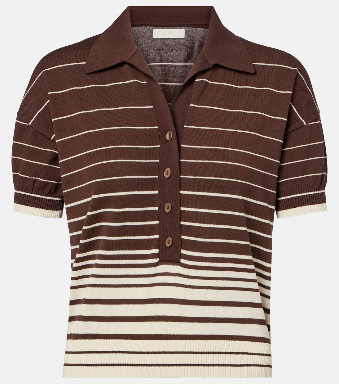 Faithfull - Sable striped cotton-blend polo shirt