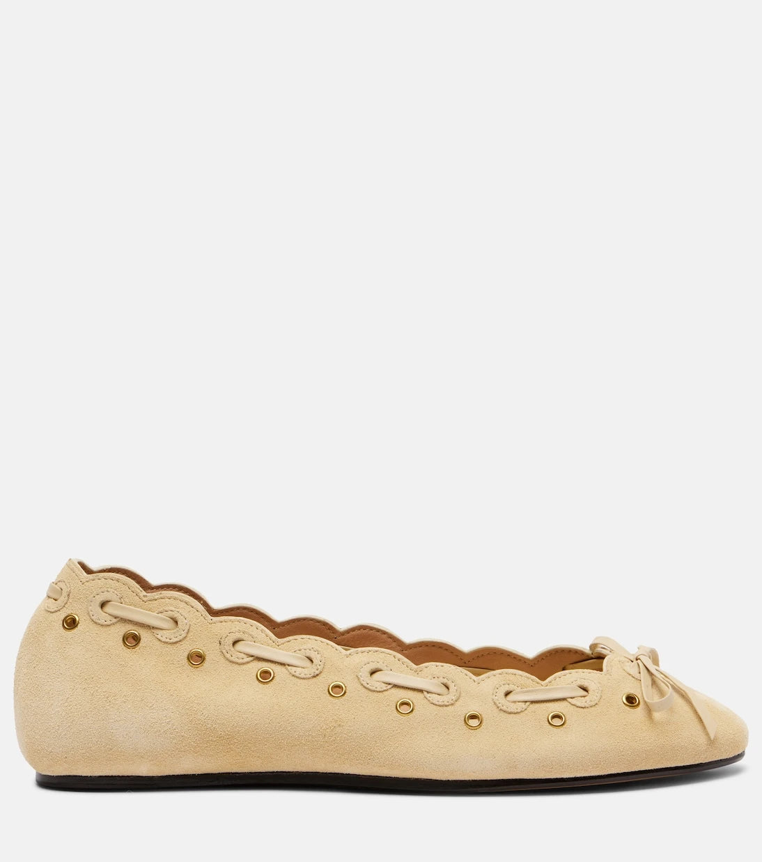 Isabel Marant - Balfy bow-detail suede ballet flats