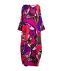 Multi Silk Orchidee Print Maxi Kaftan Dress
