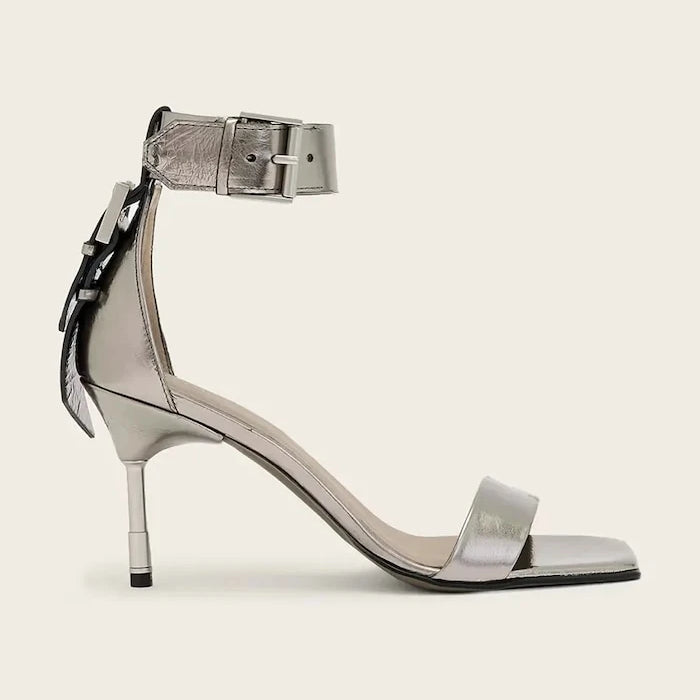 AllSaints Noir Mid Sandal Deri Sandalet