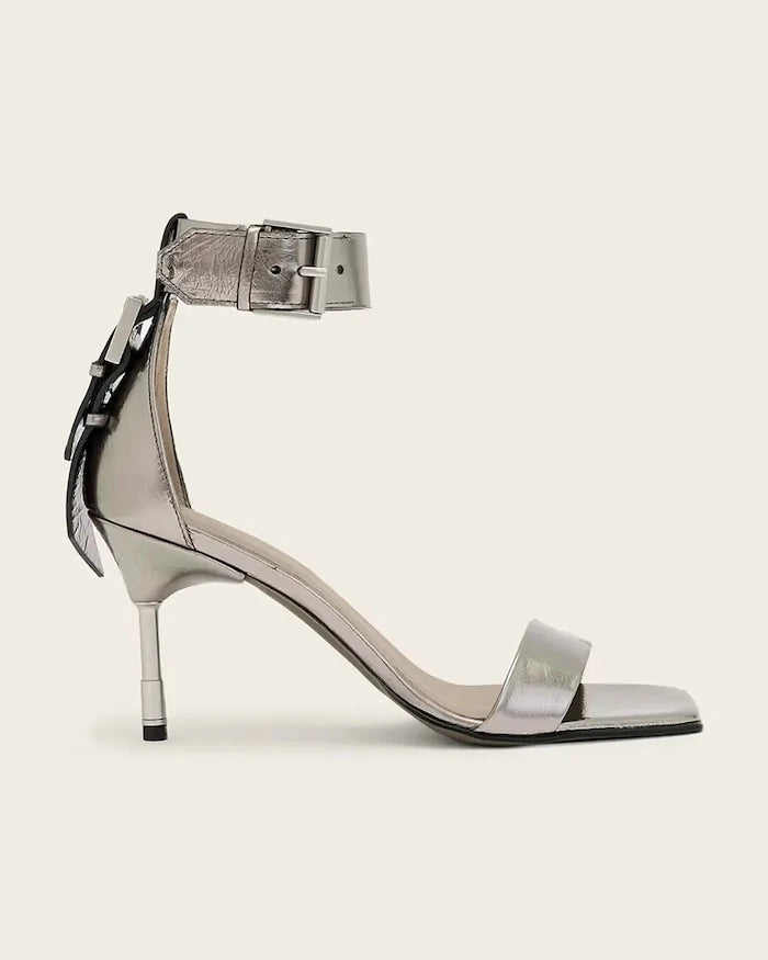 AllSaints Noir Mid Sandal Deri Sandalet