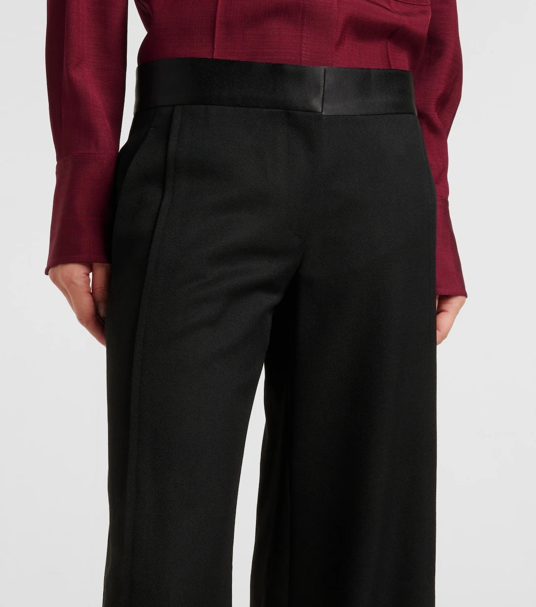 Victoria Beckham - Side Panel wool-blend wide-leg pants