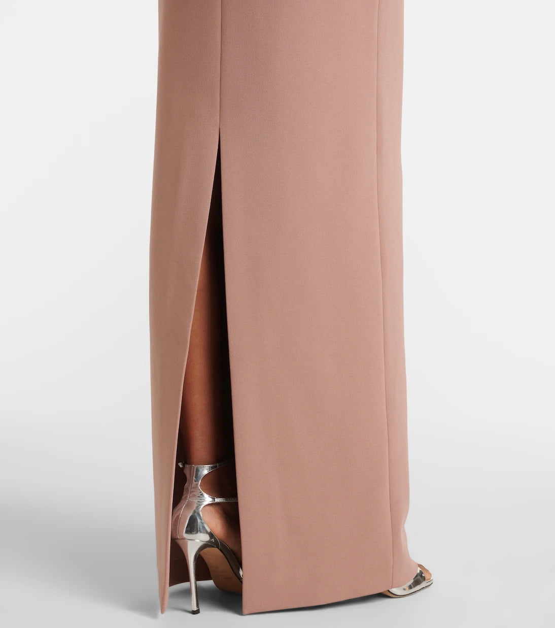 Solace London - Floris satin-trimmed off-shoulder gown
