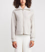 Agnona White Cashmere Bomber Jacket