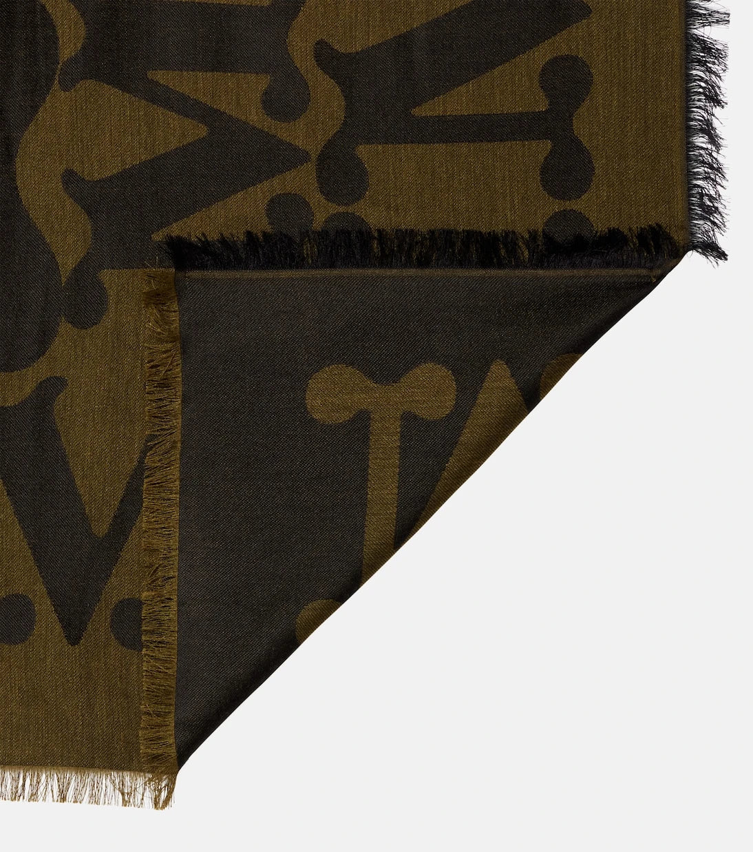 Max Mara - Monogram jacquard wool and silk scarf