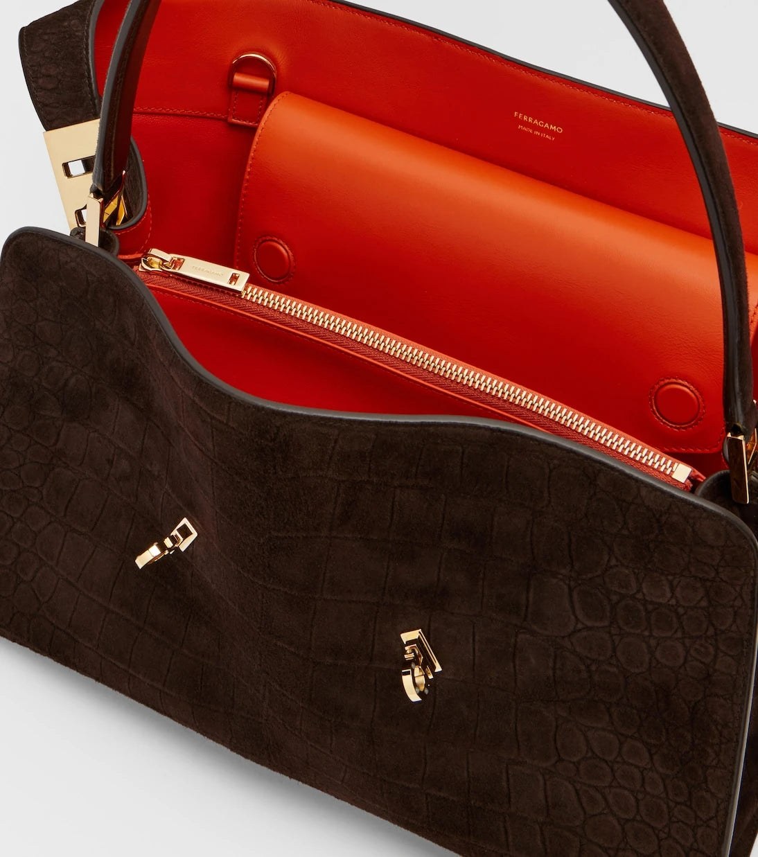 Ferragamo - Hug Small suede shoulder bag