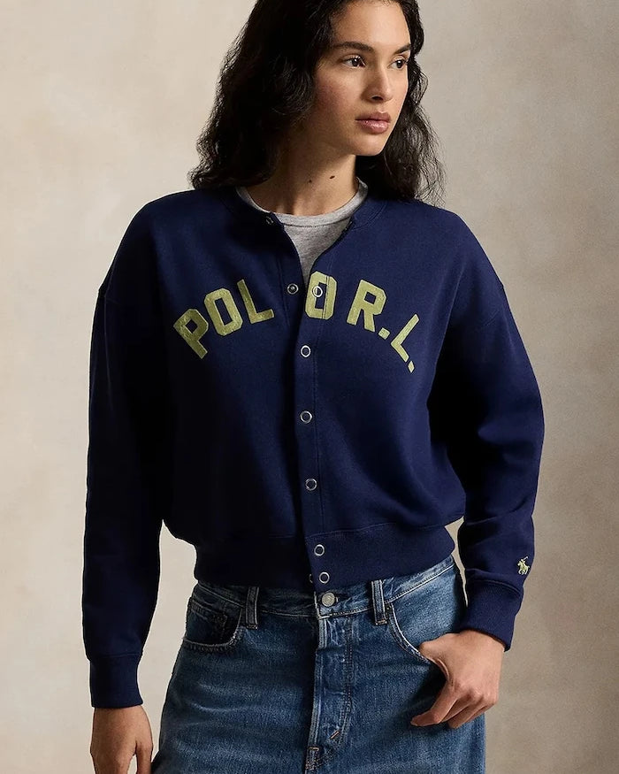 Polo Ralph Lauren fermuarlı kadın sweatshirt pamuklu