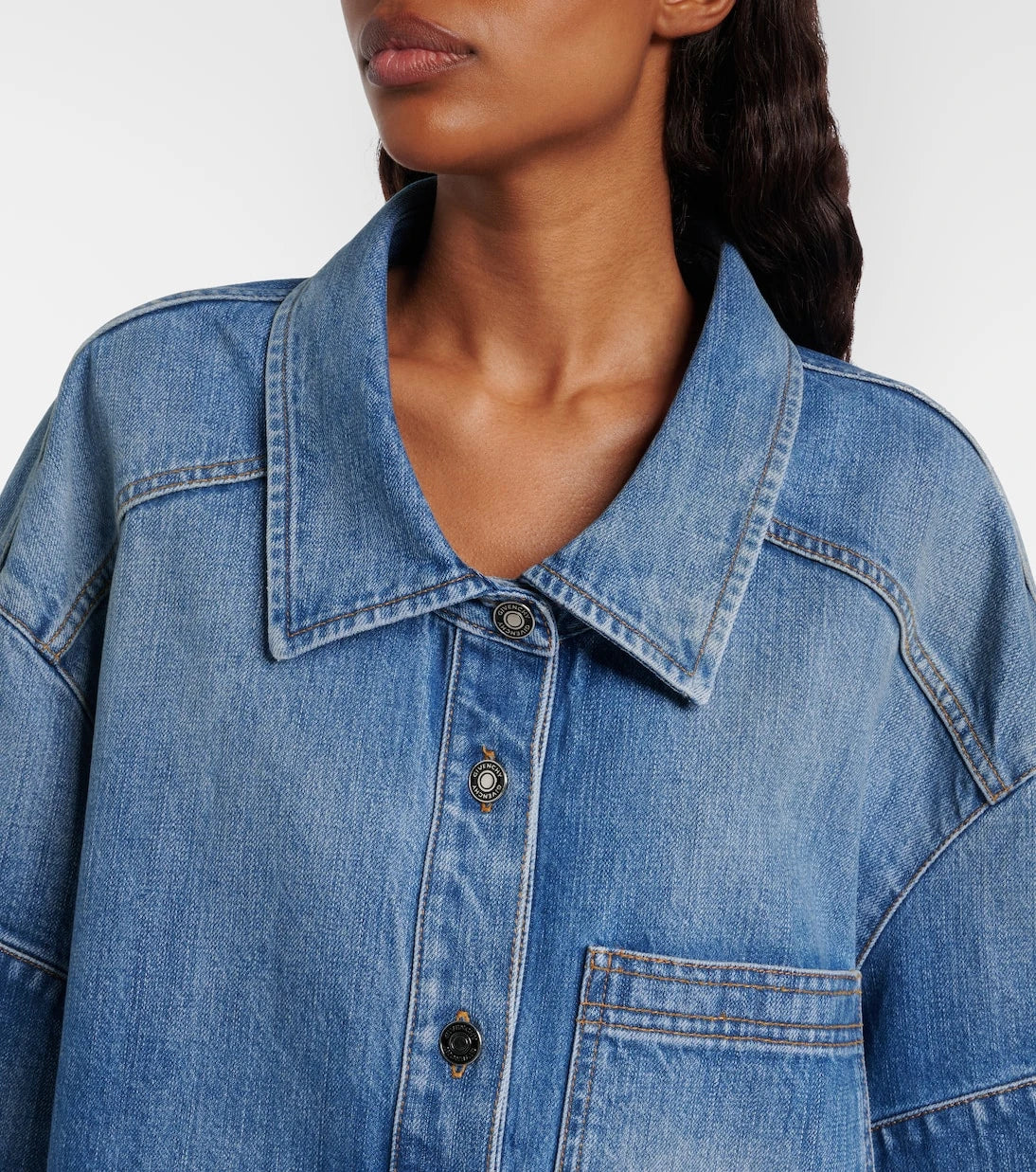Givenchy - Oversized polo denim minidress