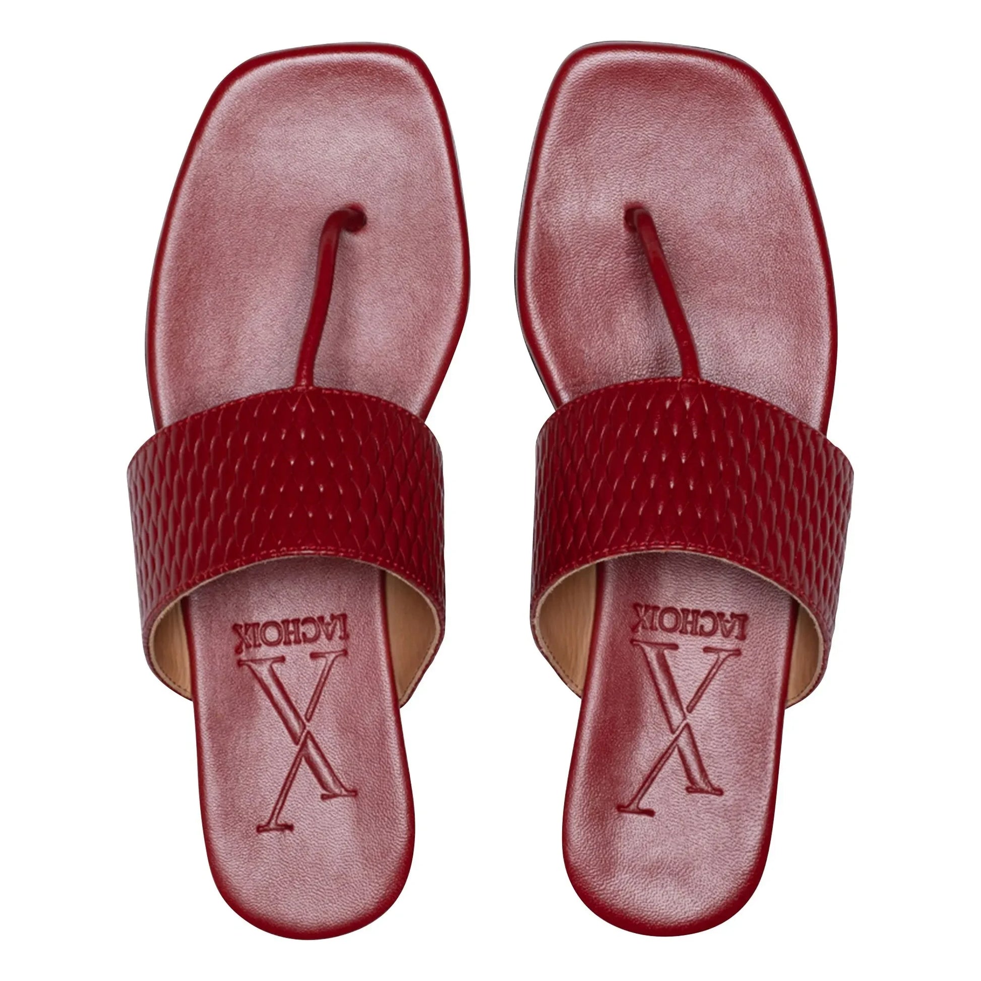 Lachoix - Margot Leather Sandals | Red