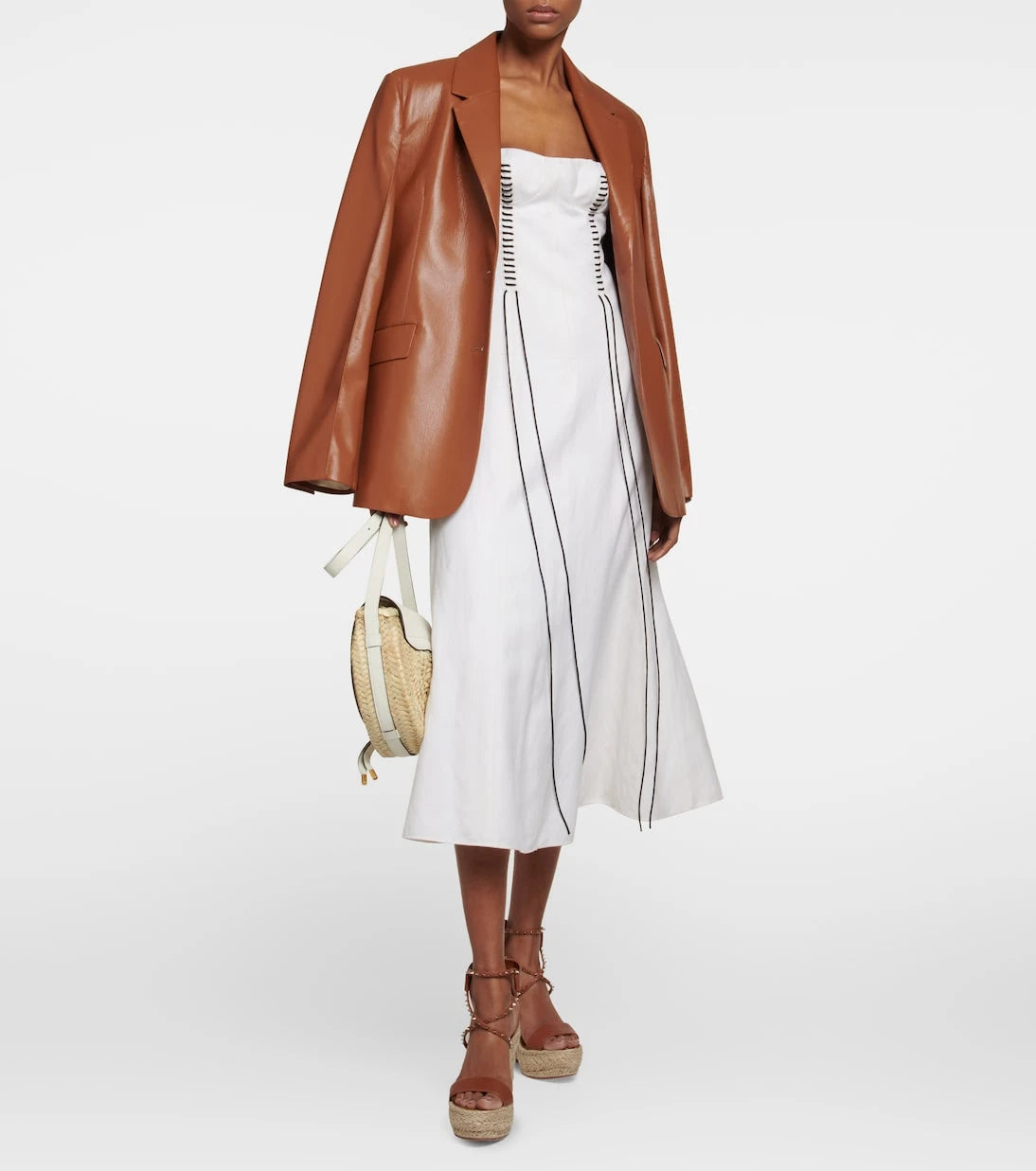Christian Louboutin - Chocazeppa leather wedge espadrilles
