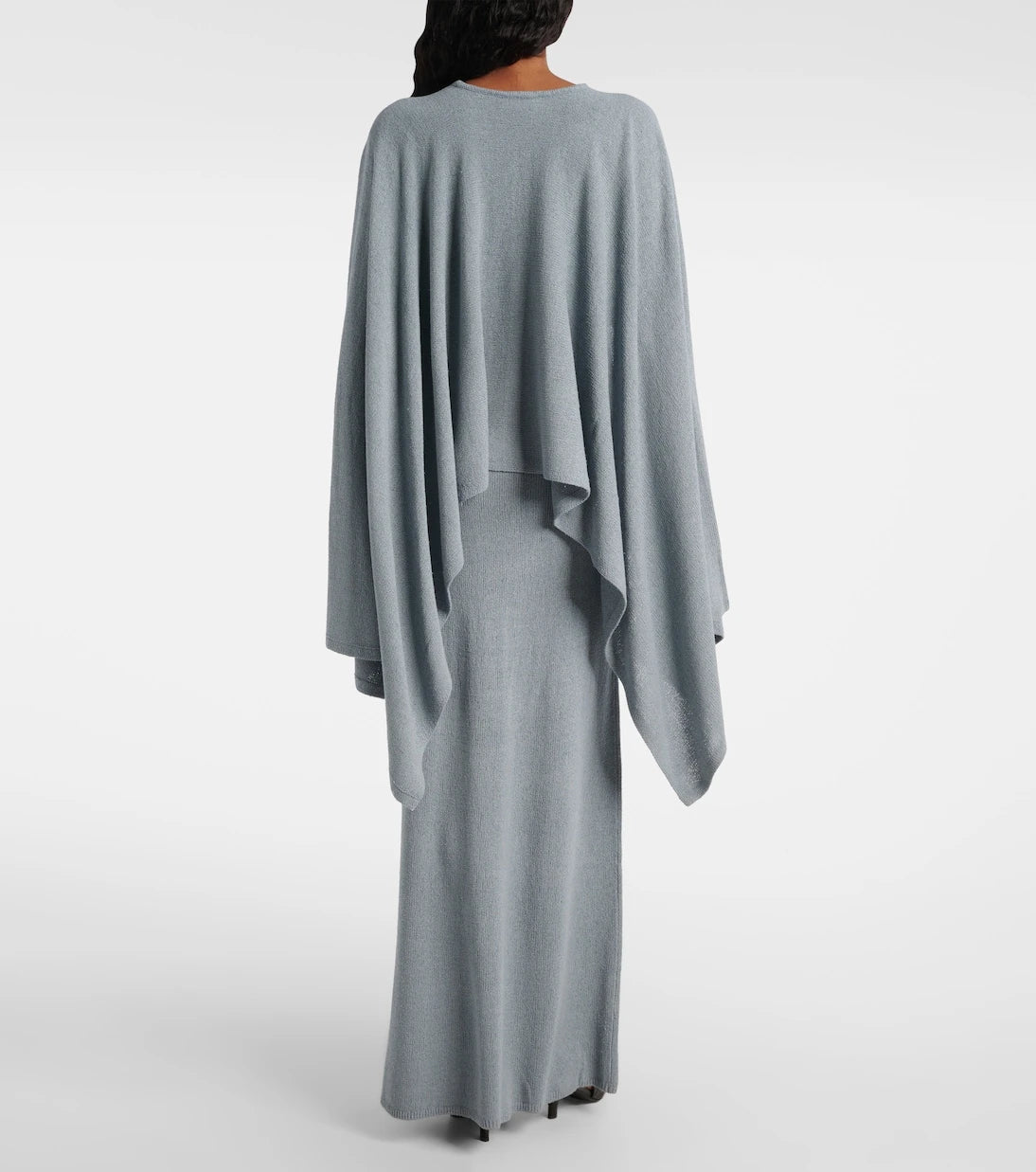 Toteme - Cape-detail silk bouclé maxi dress