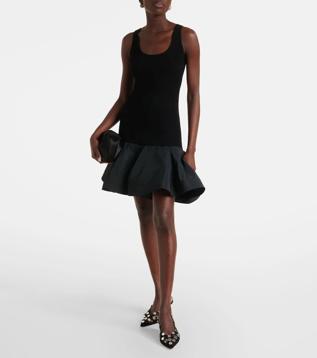Nina Ricci - Peplum cotton-blend midi dress