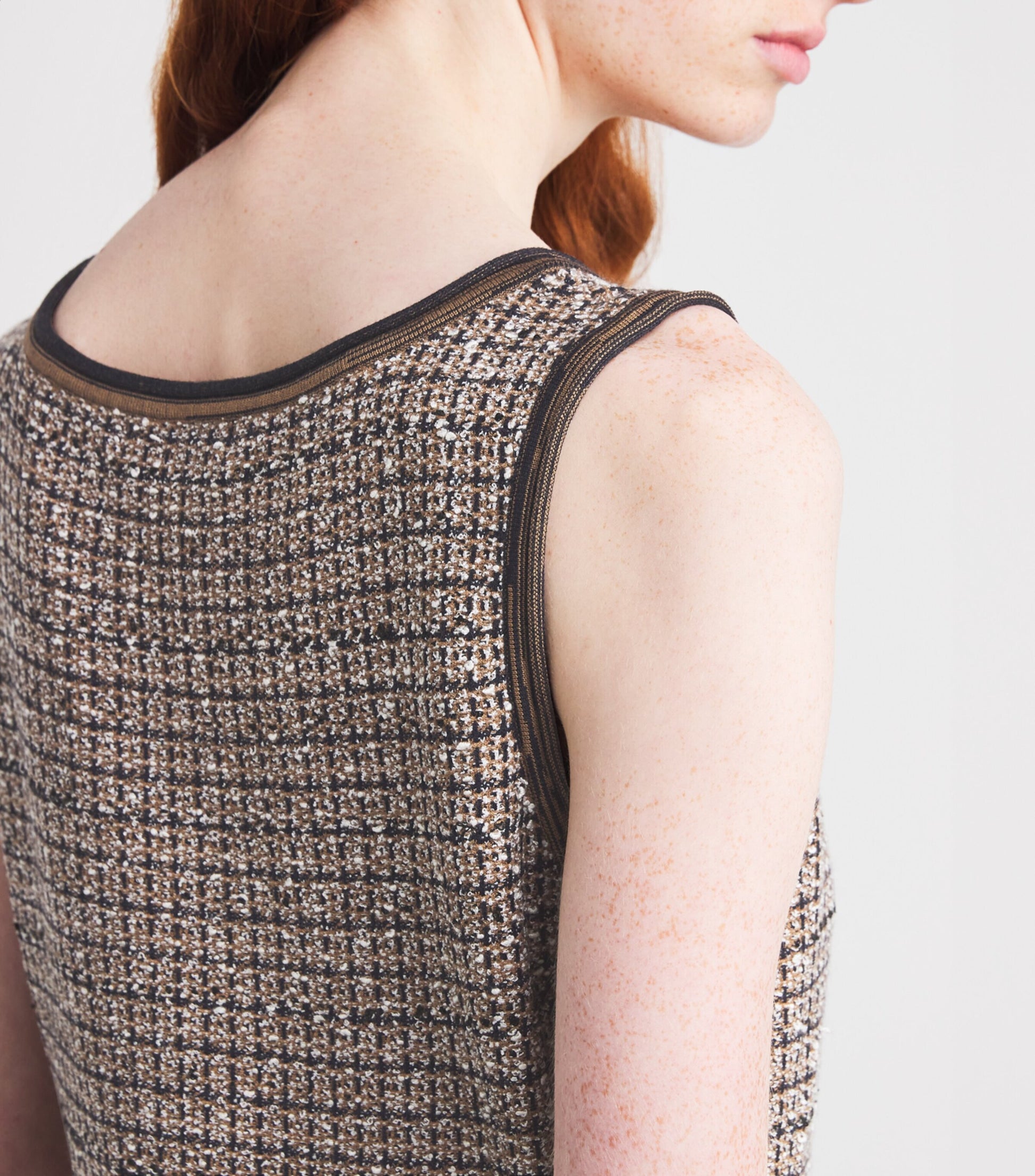 Veronica Beard Brown Slubbed Bassette Mini Dress