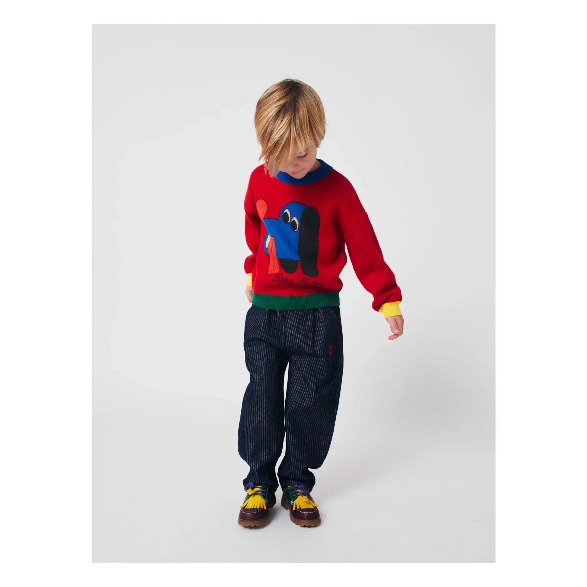 Bobo Choses - Striped Organic Cotton Balloon Jeans | Blue