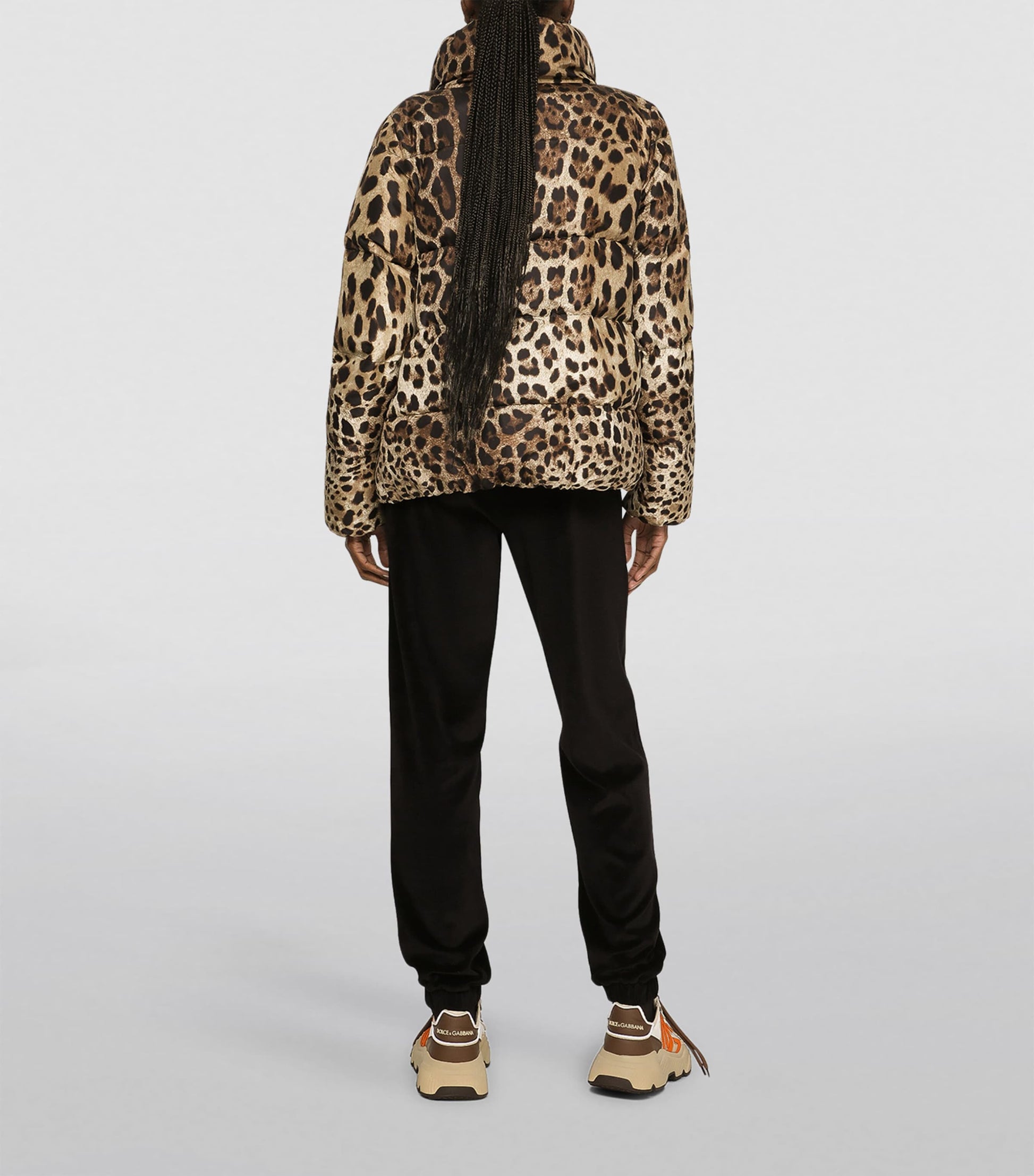 Multi Leopard Print Puffer Jacket