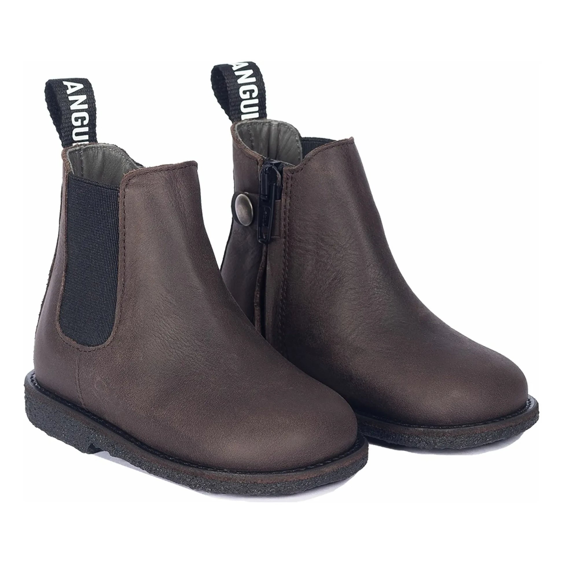 Angulus - Chelsea Boots Straps Zip | Brown