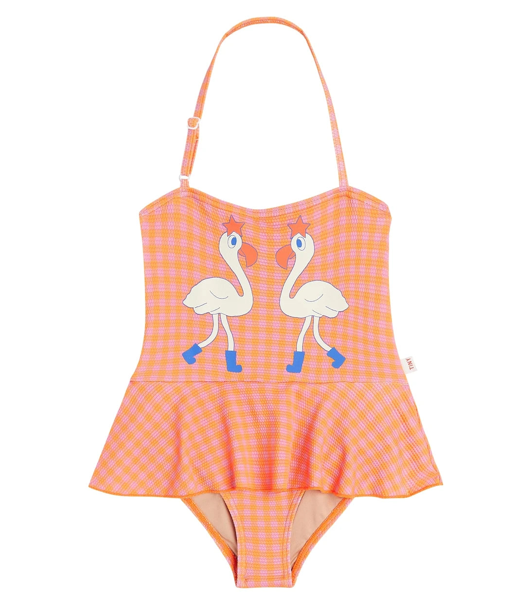 Tinycottons - Flamingos checked swimsuit