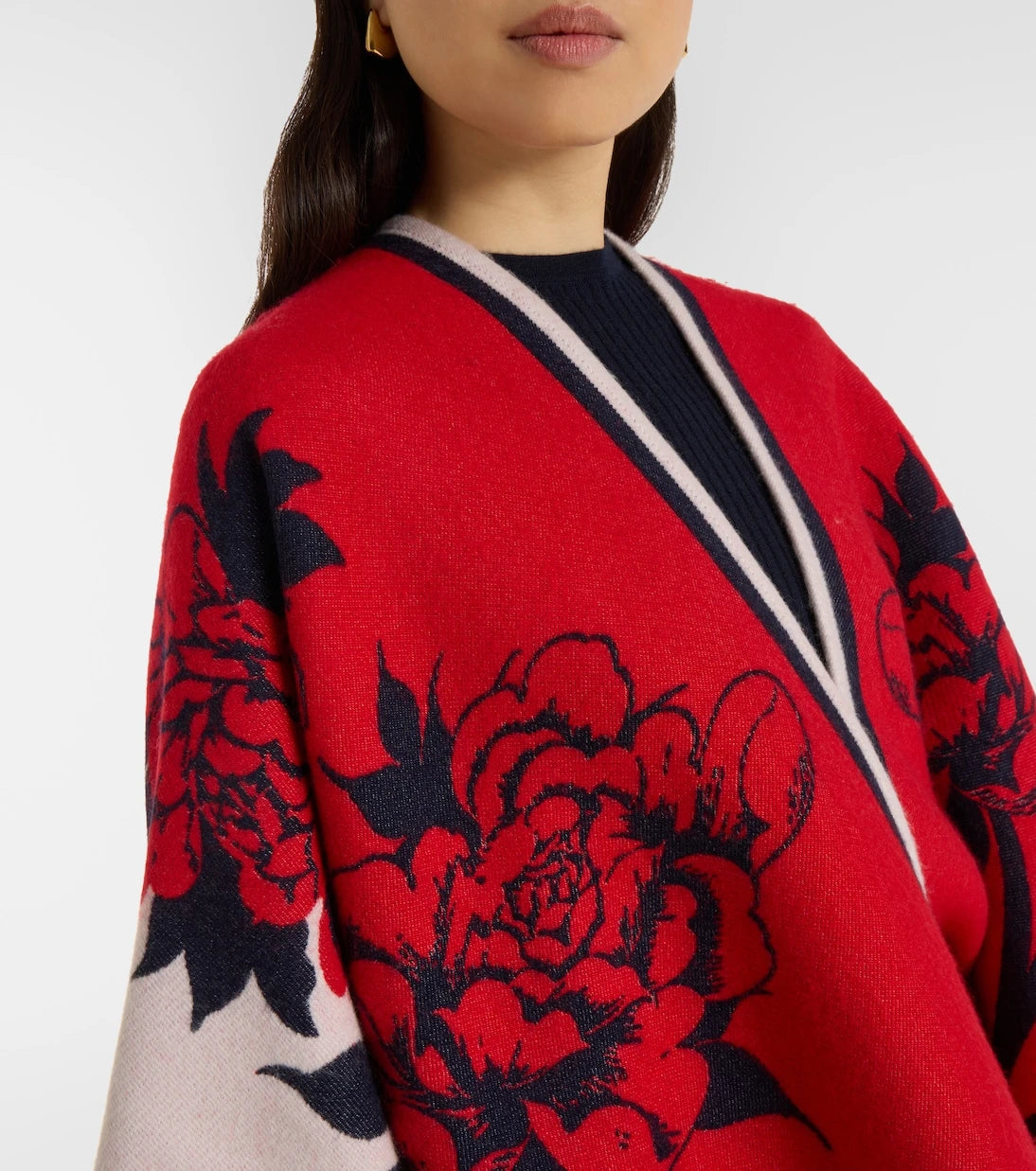La DoubleJ - Soul floral wool and silk poncho